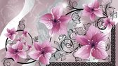 Fotobehang - Vlies Behang - Roze Bloemen - Kunst - 368 x 254 cm