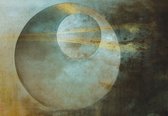 Fotobehang - Vlies Behang - Cirkels op Beton - 254 x 184 cm