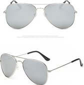 Aviator zonnebril zilver met lichte glazen voor volwassenen - Piloten zonnebrillen dames/heren