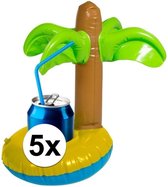 5x Opblaasbare drankhouders palmboom - 2x Opblaasbare drankhouders palmboom - Blikjeshouder - Drankhouder Bekerhouder - Zwembad