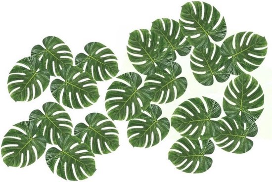 nog een keer Gebakjes onaangenaam 20x Decoratie Monstera bladeren - Kunst palmbladeren - Woondecoratie |  bol.com