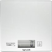 KitchenCraft Taylor Pro Digitale Keukenweegschaal - 15 x 15 cm Glas En Plastic - Zilver