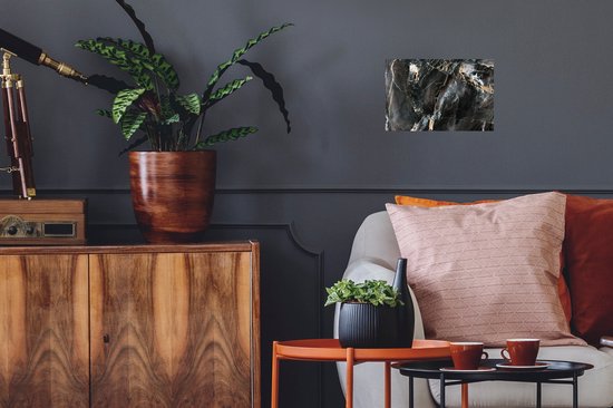 Stickers muraux - Film autocollant - Marbre - Zwart - Or - Motif - 30x20 cm - Film adhésif - Stickers muraux muraux Chambre d'enfant - Papier peint autocollant - Papier peint autocollant - Film autocollant