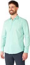 OppoSuits Shirt - Magic Mint - Heren Overhemd - Effengekleurd - Mintgroen - Maat: XXL