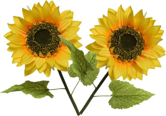 5x stuks gele zonnebloemen kunstbloemen 76 cm - Helianthus - Kunstbloemen/kunsttakken - bloemen/planten