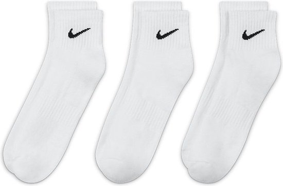 Nike Everyday Cushion Ankle Sokken Sokken (regular) - Maat 38-42 - Unisex - wit/zwart Maat 42-46