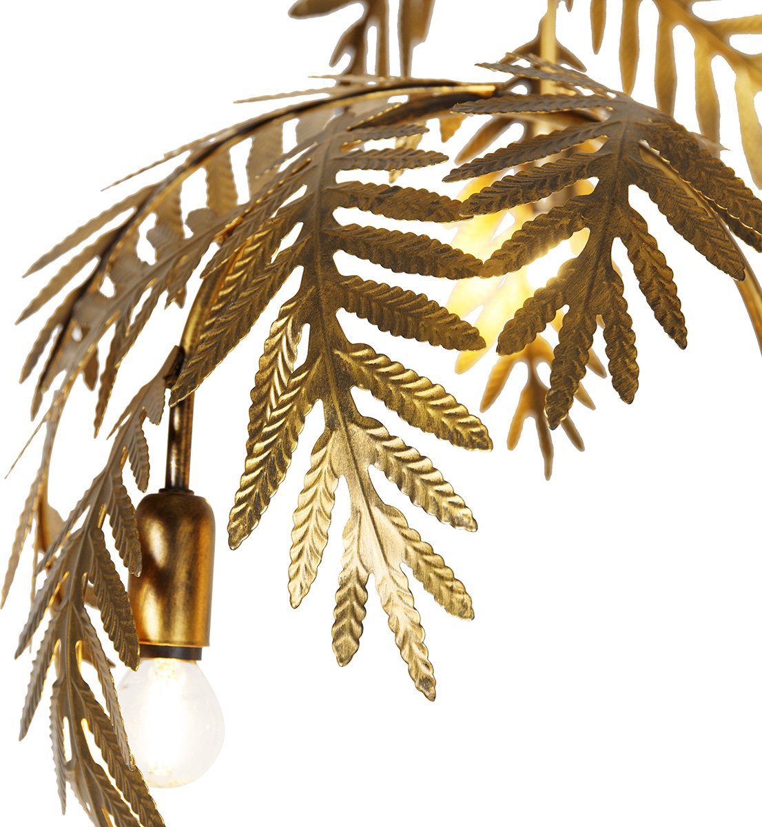 QAZQA botanica - Landelijke Vloerlamp | Staande Lamp - 3 lichts - H 193 cm - Goud/messing - Woonkamer | Slaapkamer thumbnail 4