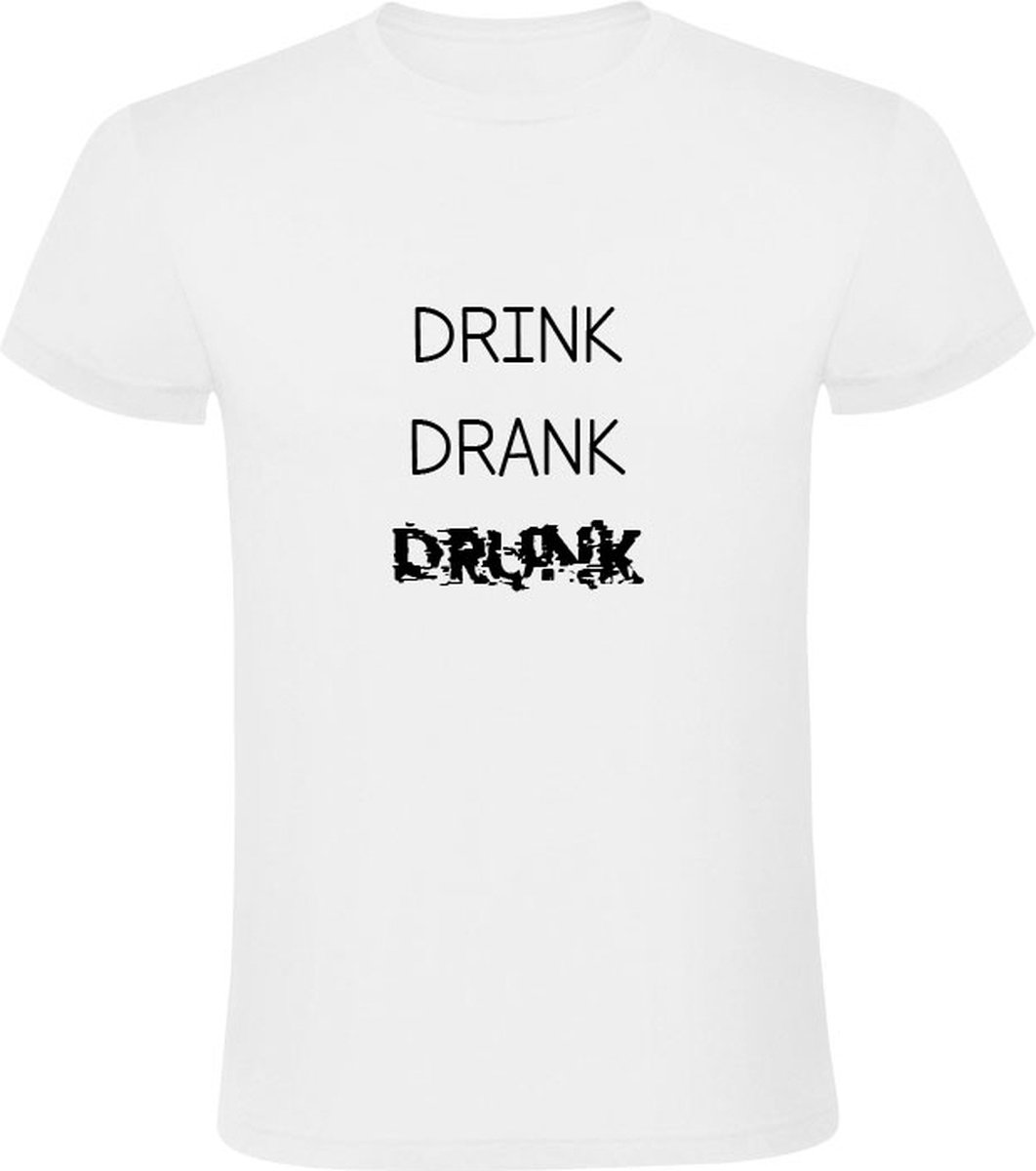 Drink drank drunk Heren T-shirt - bier - wijn - alcohol - dronken - zuipen - feest - grappig
