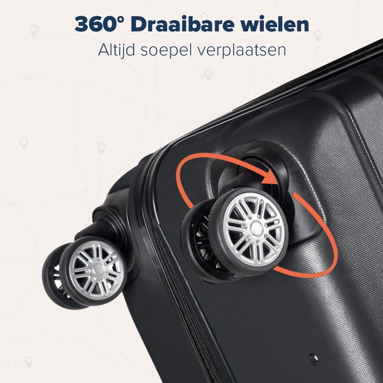 TRVLMORE Handbagage Koffer - 38L - Cijferslot - Lichtgewicht - Trolley - 54x34x20cm - Past binnen 55x40x20 cm - Zwart