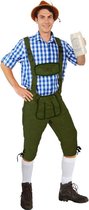 Lange lederhosen donkergroen suedine - maat 58-60 XL-XXL - Oktoberfest imitatie suede driekwarts Tiroler groen heren broek alcantara Tirol lederhose bierfeest