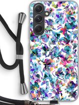 Case Company® - Hoesje met koord geschikt voor Samsung Galaxy A54 hoesje met Koord - Hibiscus Flowers - Telefoonhoesje met Zwart Koord - Bescherming aan alle Kanten en Over de Schermrand