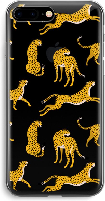 Case Company® - Hoesje geschikt voor iPhone 7 PLUS hoesje - Luipaard - Soft Cover Telefoonhoesje - Bescherming aan alle Kanten en Schermrand