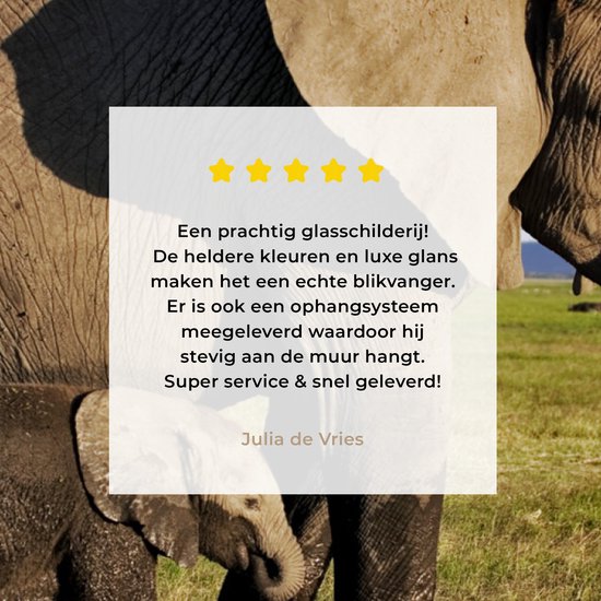 MuchoWow® Peinture sur verre 120x80 cm - Peinture sur verre acrylique - Éléphant - Animaux - Prairie - Vert - Grijs - Photo sur verre - Peintures