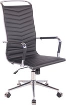 Ergonomische Bureaustoel PRO - Lange Rugleuning - Op Wieltjes - Zwart - Zithoogte 45-55cm - Kunstleer - Voor Volwassenen
