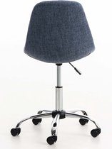 Bol.com Werkkruk Luce - Blauw - Voor volwassenen - Op wieltjes - Stof - Ergonomische bureaustoel - In hoogte verstelbaar aanbieding
