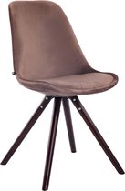 Chaise visiteur Chantal - Chaise de salle à manger - Velours marron - Pieds marron - Set de 1 - Hauteur d'assise 48 cm - Deluxe