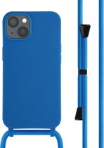 iMoshion Hoesje Geschikt voor iPhone 13 Hoesje Met Koord - iMoshion Siliconen hoesje met koord - Blauw