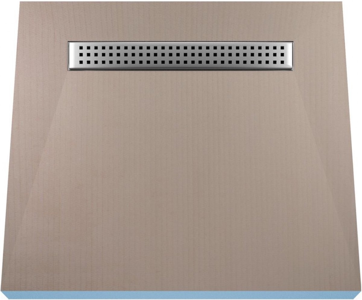 Betegelbare doucheplaat 90 x 140 cm Sirocco Oneway Wiper Showerlay doucheplank eenzijdig aflopend afvoer van roestvrij staal
