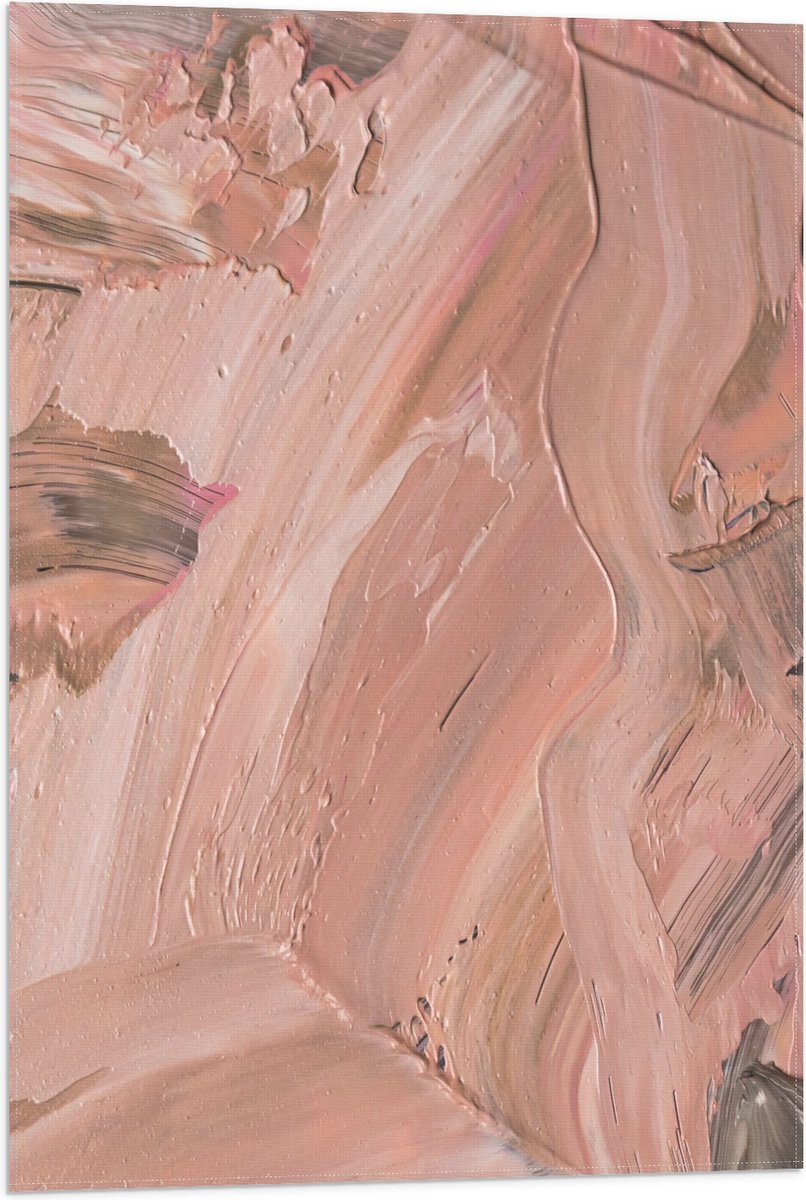 Vlag - Schilderij - Verf - Licht - Roze - 50x75 cm Foto op Polyester Vlag
