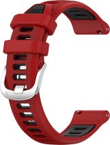 Siliconen bandje - geschikt voor Huawei Watch GT / GT Runner / GT2 46 mm / GT 2E / GT 3 46 mm / GT 3 Pro 46 mm / GT 4 46 mm / Watch 3 / Watch 3 Pro / Watch 4 / Watch 4 Pro - rood-zwart