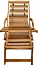vidaXL Chaise de patio avec repose-pieds en bois d'acacia massif