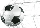 Fotobehang 3D-Voetbal In Het Net - Vliesbehang - 312 x 219 cm