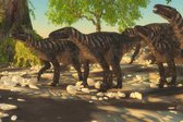Fotobehang Dinosaurussen En De Natuur - Vliesbehang - 312 x 219 cm