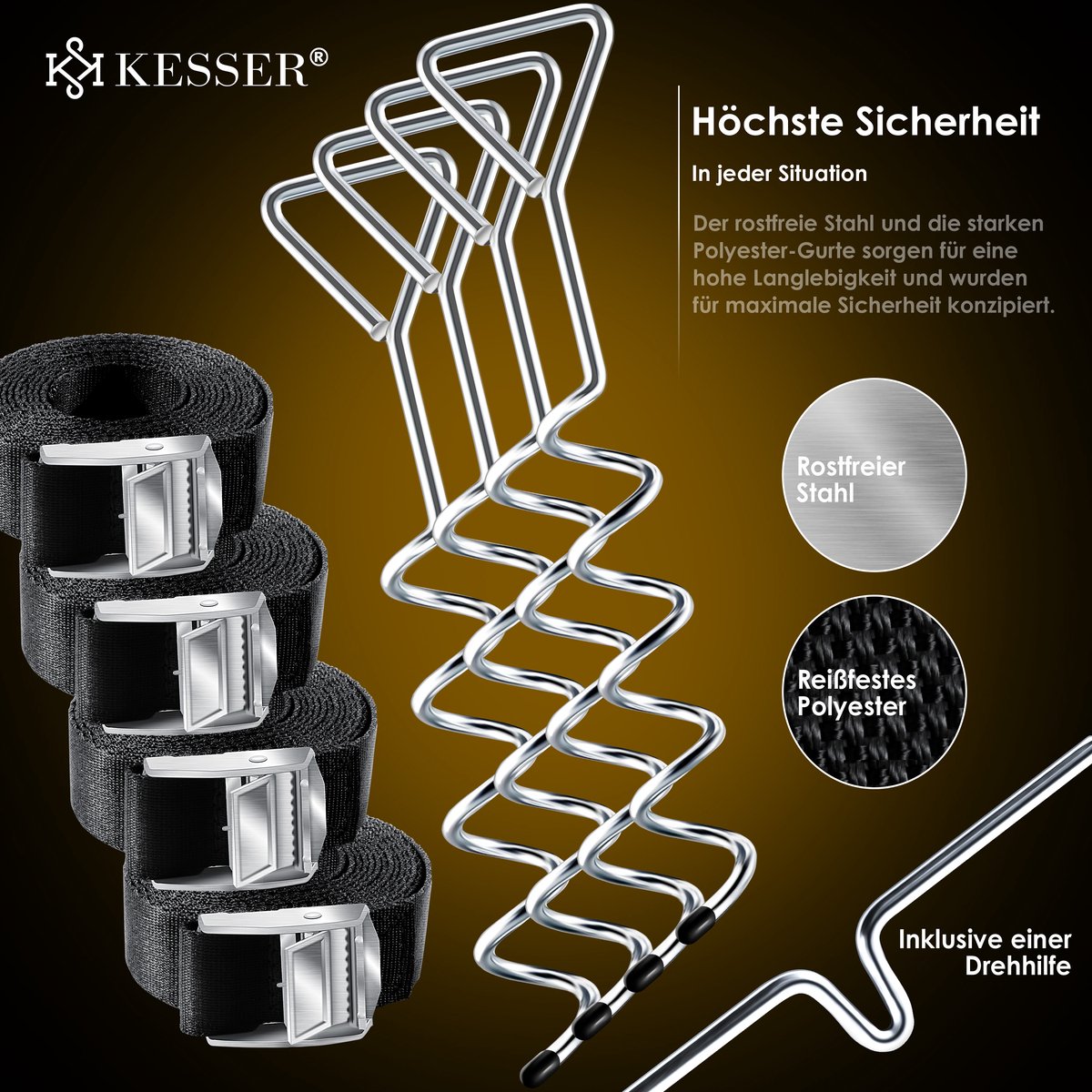 KESSER® 4x grondanker 9-delige set Bevestiging Houder voor t