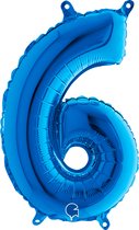 Folieballon - numbers - 26" - blue - 6