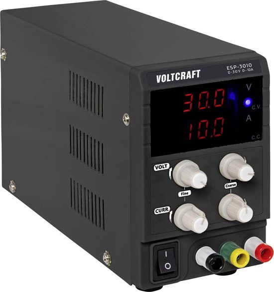 Alimentation de laboratoire VOLTCRAFT ESP-3010, réglable 0 - 30 V/ DC 0 - 10 A 300 W Connexion enfichable 4 mm Modèle étroit Nombre de sorties :