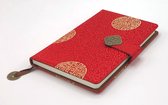 Agenda - Cahier Chinois Yun Brocart - Journal - Or Rouge - Hardcover avec fermeture aimantée - 22 x 15 cm.