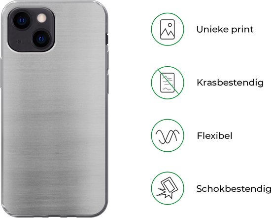 Coque iPhone 13 mini - Impression métallique - Argent - Ligne - Grijs - Structure - Siliconen Phone Case