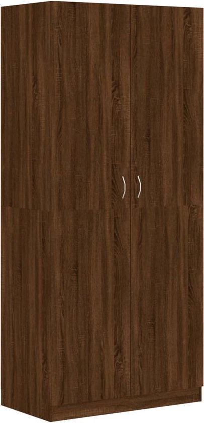 vidaXL - Kledingkast - 90x52x200 - cm - bewerkt - hout - bruin - eikenkleur