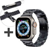 iMoshion Stalen bandje met Horlogeband inkorter Geschikt voor Apple Watch Series 1 / 2 / 3 / 4 / 5 / 6 / 7 / 8 / SE / Ultra (2) - 42 / 44 / 45 / 49 mm - Zwart