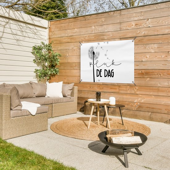 Posters de jardin en plein air Citations - Seize the day - Carpe diem - Dictons - 90x60 cm - Toile de jardin - Affiche d'extérieur