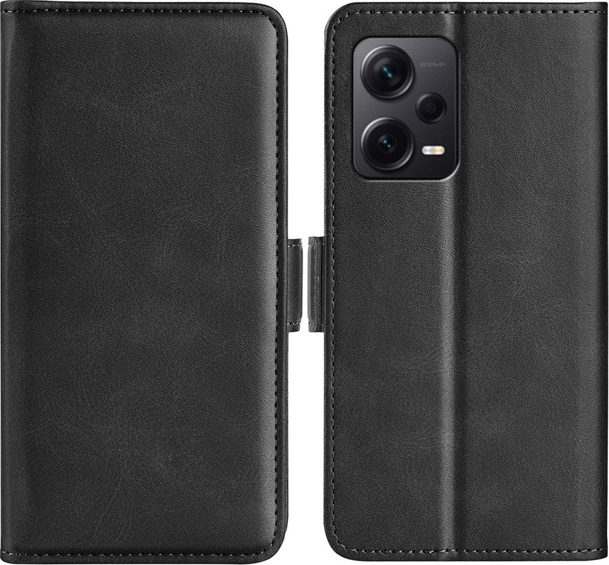 Mobigear Telefoonhoesje geschikt voor Xiaomi Redmi Note 12 Pro Plus Hoesje | Mobigear Slim Magnet Bookcase Portemonnee | Pasjeshouder voor 3 Pasjes | Telefoonhoesje voor Pinpas / OV Kaart / Rijbewijs - Zwart