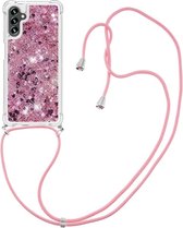 Coque Arrière Coverup Liquid Glitter avec Cordon - Coque Samsung Galaxy A54 - Or Gold