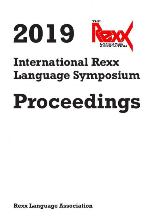 2019 International Rexx Language Symposium Proceedings - cover