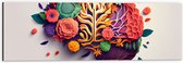 Dibond - Hersenen van Tuinman met Bloemen en Planten - 60x20 cm Foto op Aluminium (Wanddecoratie van metaal)