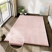 Tapiso Cuddle Vloerkleed Roze Antislip Hoogpolig Woonkamer 180x250