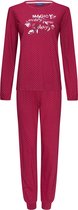 Pastunette - Dames Pyjama set Nicky - Rood - Organisch Katoen - Maat 48