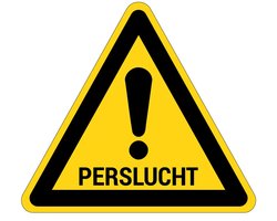 Perslucht waarschuwingssticker | 10 cm