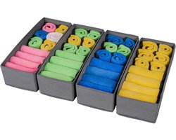 Set van 4 HEMNES dubbele organizers voor commode, aankleedtafel, kledingkastorganizer, lades, organisatiesysteem voor verschoningsspullen, kinderkleding, sokken, bh, ondergoed