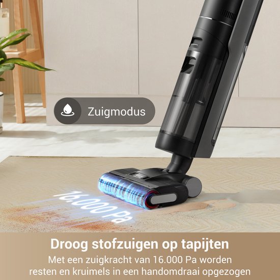 Dreame G10 Pro - 2-in-1 Nat- en Droog Steelstofzuiger met Dweilfunctie - 16.000 Pa Zuigkracht, 900 ml Watertank en Zelfreinigend Borstelsysteem