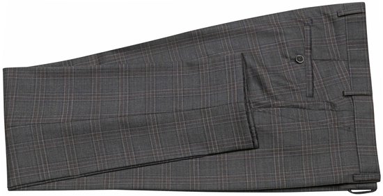 Convient - Costume Toulon Check Grijs Marron - Taille 50 - Coupe slim
