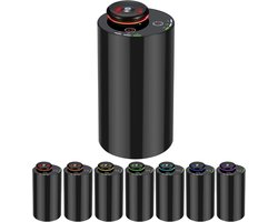 Waterloze diffuser voor etherische olievernevelaar, op batterijen, met 3 nevelstanden, 4 timers, 7-kleurige LED - Aromatherapie diffuser, luchtverfrisser voor in de auto voor thuis, hotel of kantoor (zwart)