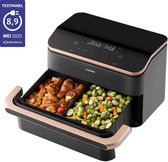 Bol.com Cosori Twinfry Dubbele Airfryer XXL - Heteluchtfriteuse 10 liter - Twee kookvakken of 1 MegaZone - 6 Programma's - Boven... aanbieding