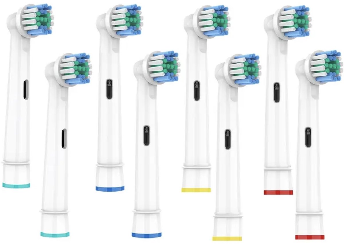 Vervangende Opzetborstels voor Oral-B – 8 stuks – Zachte Borstels – Compatibel met gangbare Oral-B modellen