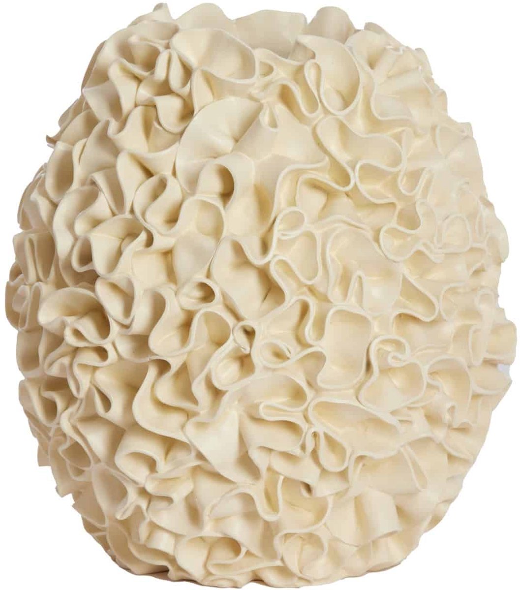 Vaas Agello - Wit - Ø28cm - Synthetisch-Kunststof - Modern - Bloemenvaas - Woondecoratie - Decoratieve vaas voor woonkamer of slaapkamer - Moederdag - Moederdag cadeautje - Moederdag cadeau voor mama