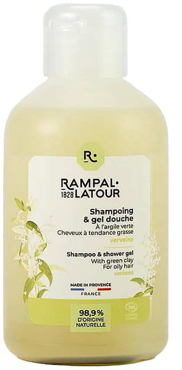 Gecertificeerd biologisch Douchegel en shampoo Klei-Verbena – zuivert haar en huid – 250ml – Cosmos Organic